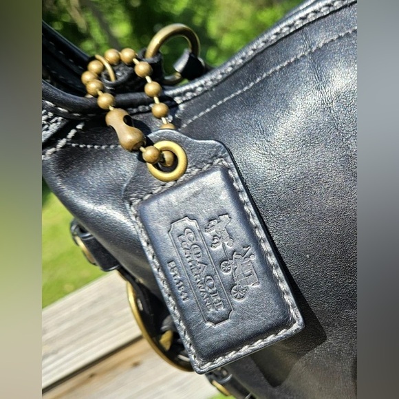 Vintage COACH Legacy Bleecker Felicia Anniversary Tattersall Leather 11424 Black - Picture 3 of 11